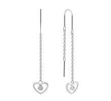 Золотые серьги-протяжки с бриллиантом (ЗК2007/1)