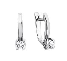 Золотые серьги с бриллиантами (880543-С бел)