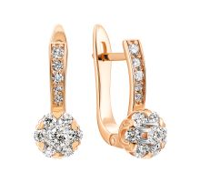 Золотые серьги с бриллиантами (Сz7537)