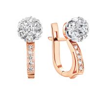 Золотые серьги с бриллиантами (Сz7432)