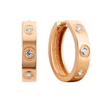 Золотые серьги-конго с фианитами (2111029701)