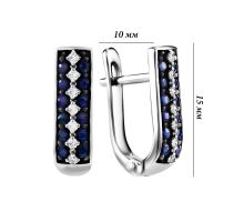 Золотые серьги с сапфирами и бриллиантами (520096/02/1/10405): купить