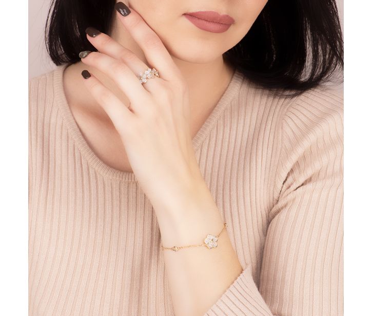 Золотое кольцо с бриллиантами (К100329): недорого