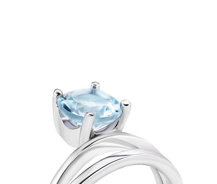 Серебряное кольцо с топазом (к1274топRh): купить