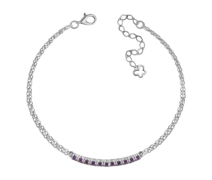 Серебряный браслет с аметистом (4223р-AMET)