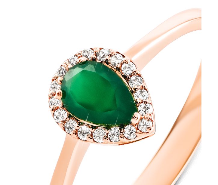 Золотое кольцо с ониксом и фианитами (КД4032онз): недорого