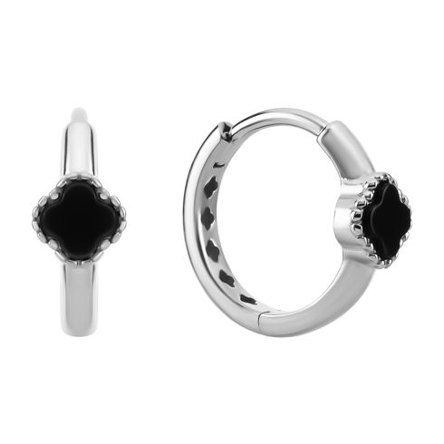 Золотые серьги-конго с ониксом (2111042802)