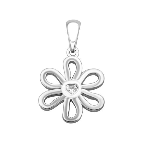 Срібна підвіска Квітка з фіанітом (PE41109)