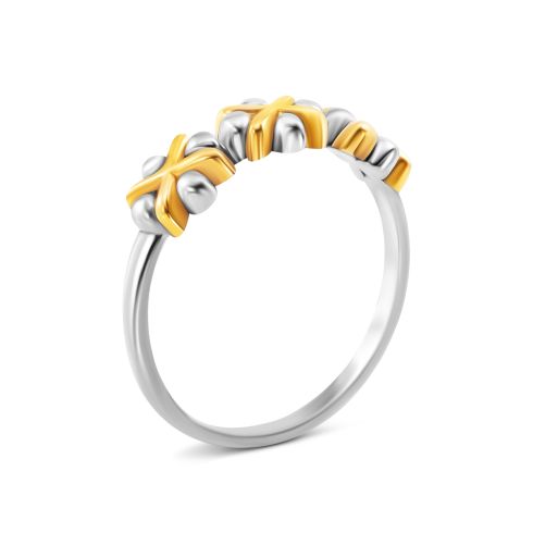 Срібна каблучка з позолотою (10721)