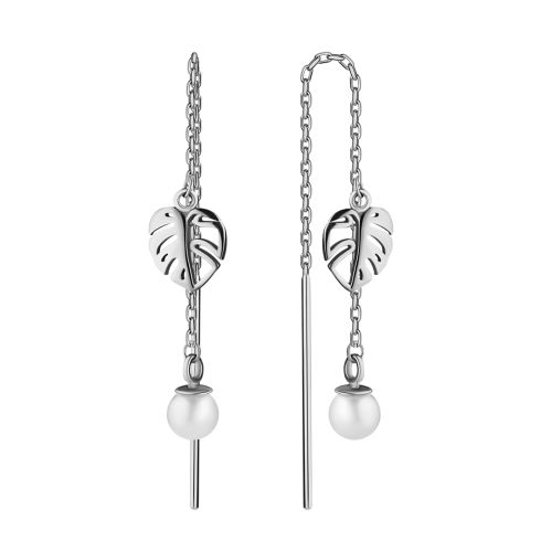 Золотые серьги-протяжки с жемчугом (2/30/150/1)