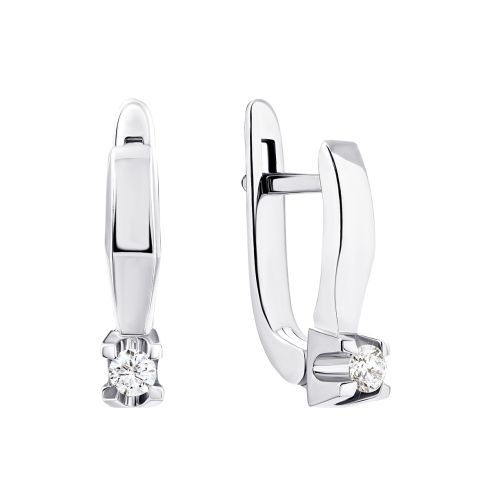 Золоті сережки з діамантами (880276-С бел)