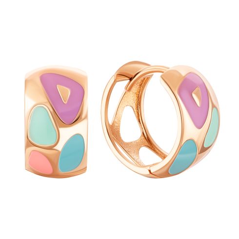 Золотые серьги-конго с эмалью (2/40/047)