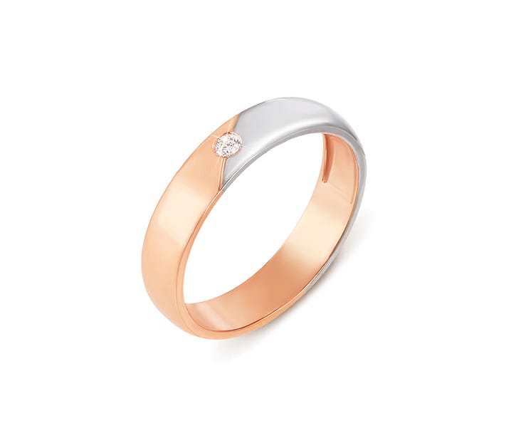 Обручальное кольцо с бриллиантом Золотой Век (1025/2.25)