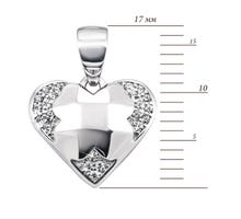 Серебряная подвеска Сердце с фианитами (1PE66970): купить