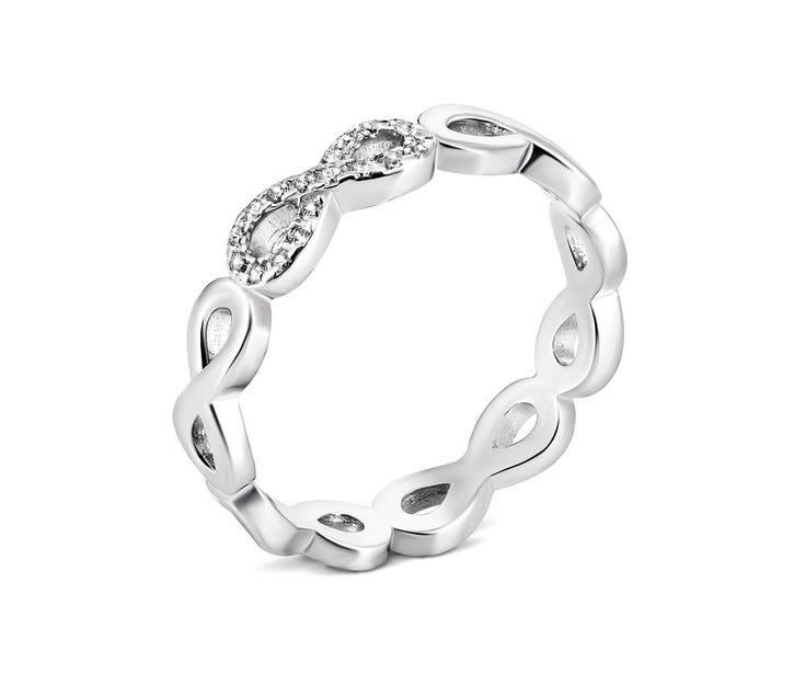 Серебряное кольцо Бесконечность с фианитами Золотой Век (К2Ф/480)