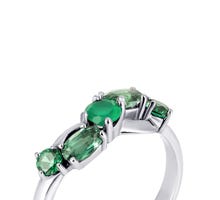 Серебряное кольцо с зеленым агатом, зеленым кварцем (1321/1р-GRAGQG): купить