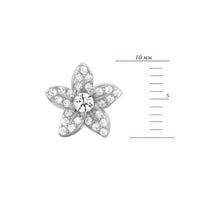 Срібні пусети Квіти з фіанітами (AE02521): купить