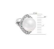 Срібні пусети з перлами і фіанітами (2439/1р-PWT): купить