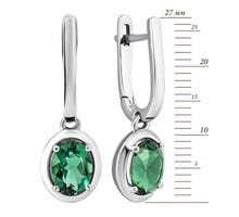 Срібні сережки-підвіски з зеленим кварцом (2387/1р-QGR): купить