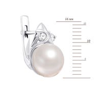 Срібні сережки з перлами і фіанітами (2258/9р-PWT): купить