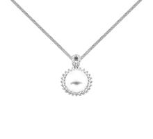 Cрібне кольє з перлами і фіанітами (SN01204): купить