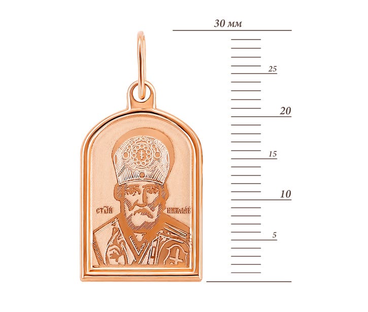 Золотая подвеска-иконка Св. Николай Чудотворец (30554-1/01/0 (30554/1лгр): цена