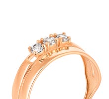 Золотое кольцо с фианитами Swarovski​ Zirconia (КД4250 Sw): купить