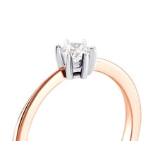Золотое кольцо с фианитом Swarovski​ Zirconia (КД4128 Sw): купить