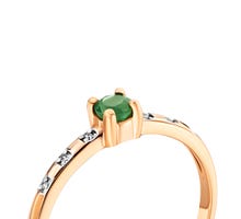 Золотое кольцо с изумрудом и бриллиантами (12264EMD): купить