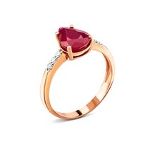 Золотое кольцо с рубином и бриллиантами (12241RUBY)