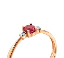 Золотое кольцо с рубином и бриллиантами (12266RUBY): купить