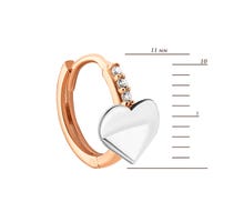 Золоті сережки-конго Серце з фіанітами (2/40/053кб): купить